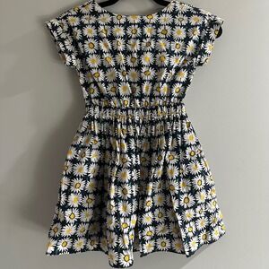 Crewcuts Daisy Floral Dress Girls 7 Navy Blue Excellent Back Cutout Bow Tie
